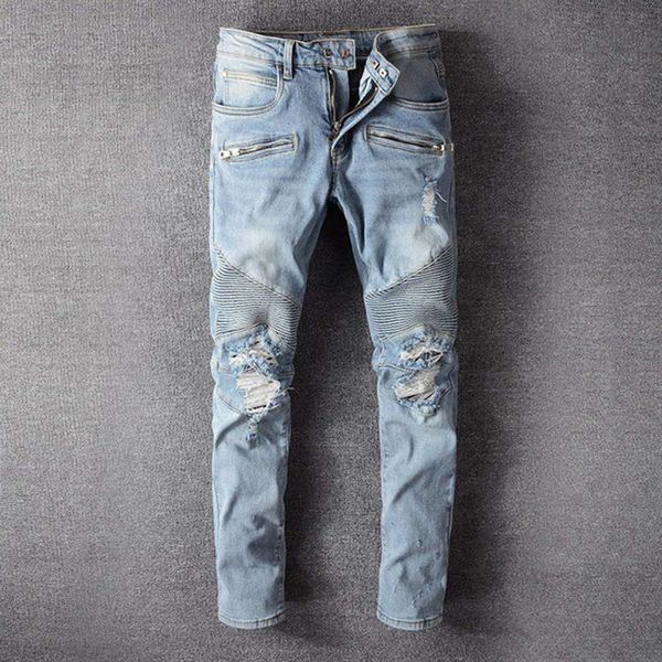 

2021mens designer mens jeans luxury denim men fashion mens distressed denim joggers stretch men hip hop denim pants, Blue