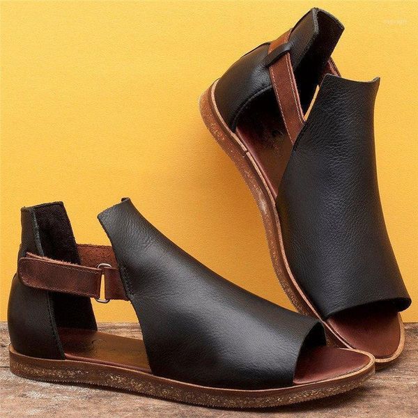 

sandals women 2021 ladies shoes plus size summer comfortable open toe flat beach sandalias mujer1, Black