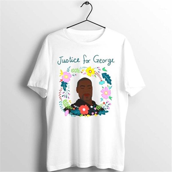 

men's t-shirts luslos men's t-shirt justic for floyd printing white cotton basic men tee o-neck plus size casual summer clothing1, White;black