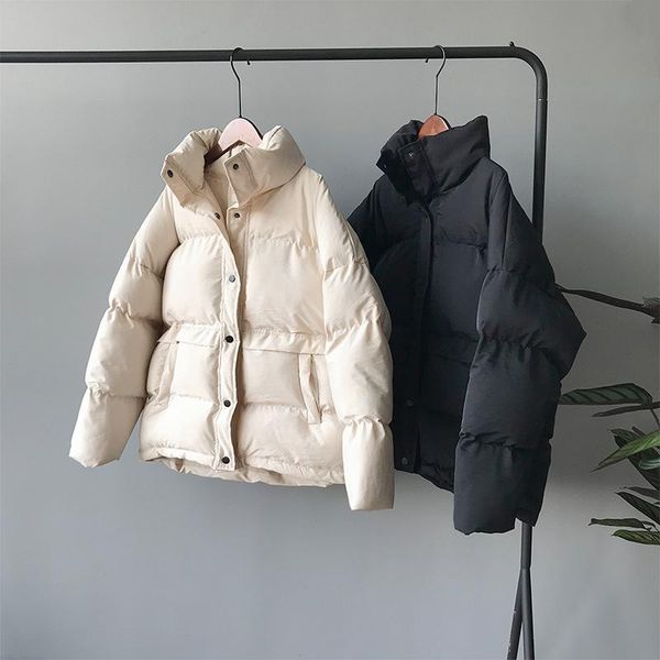 

women's down & parkas 2021 women thick winter coat warm stand collar jacket for outerwear female casaco feminino, Black