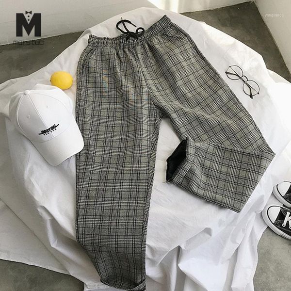 

men woman korean casual pants 2019 black casual mens streetwear pants male checkered summer oversize colorful1