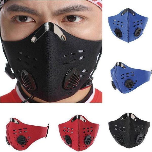 

breathing factory 3 valve colors double windproof mask cycling outdoor masks without replaceable activated carbon filter