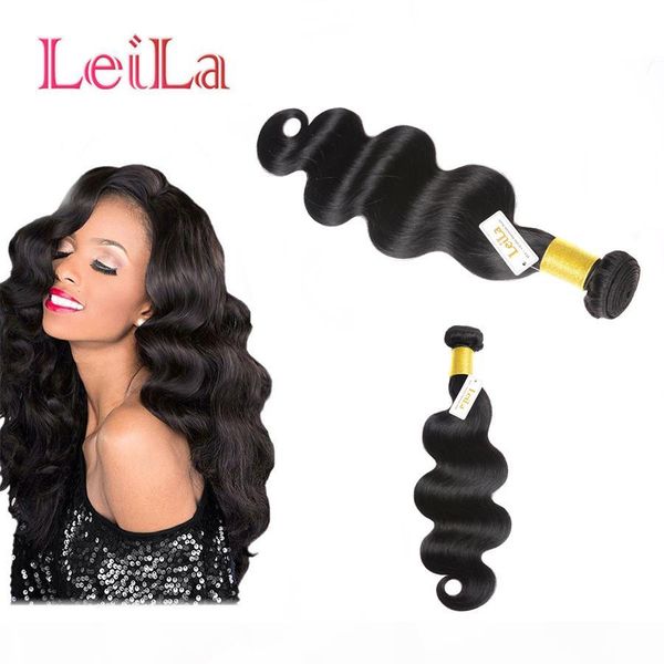 

brazilian malaysian indian peruvian human virgin hair one bundle body wave hair wefts extensions natural color body weave bundle, Black