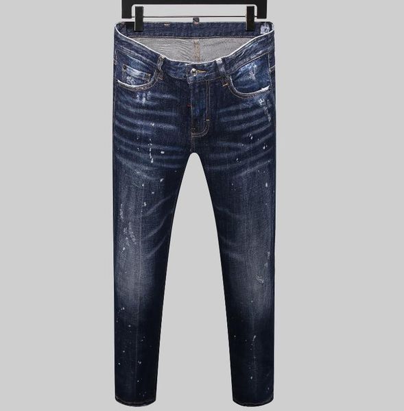 

men's distressed ripped skinny jeans fashion mens jeans slim motorcycle moto biker causal mens denim pants hip hop men jeans @012, Blue