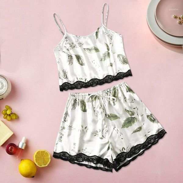 

new style women plus size print nightwear camisole shorts pajamas set bowknot lace lingerie for female sleepwear 3xl-6xl1, Black;red