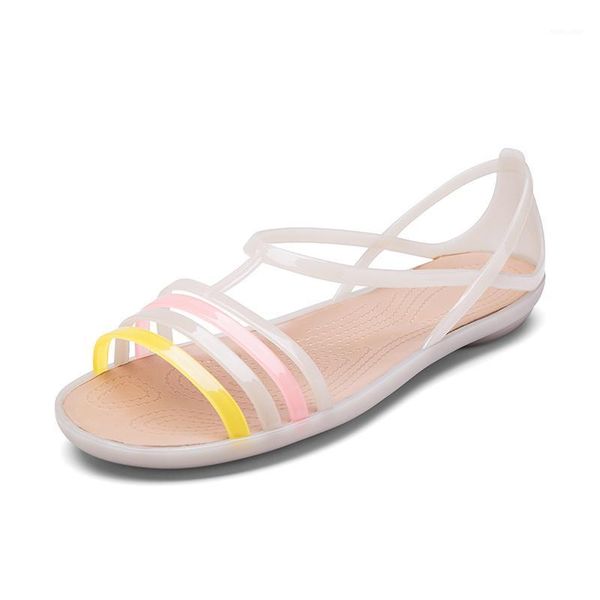 

women sandals summer new eva casual mixed candy colors soft slip on beach jelly shoes woman flat sandals1, Black
