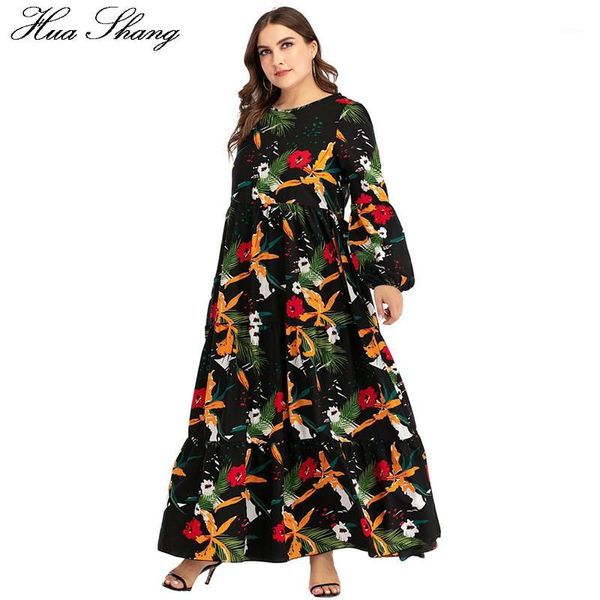 

plus size bohemian dress maxi women summer long sleeve floral print boho beach dress loose oversized ladies tunic long dresses1, Black;gray