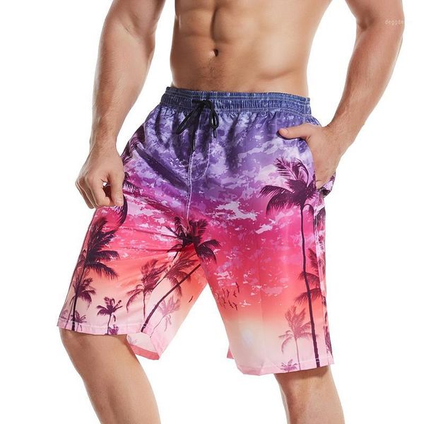 

men's shorts fashion 2021 casual beach quick dry summer men's quick-drying pants printing1, White;black