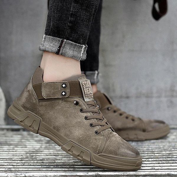 

fashion men casual shoes suede cow leather sneakers men shoes new chunky sneakers high men tennis shoes footwear #143w