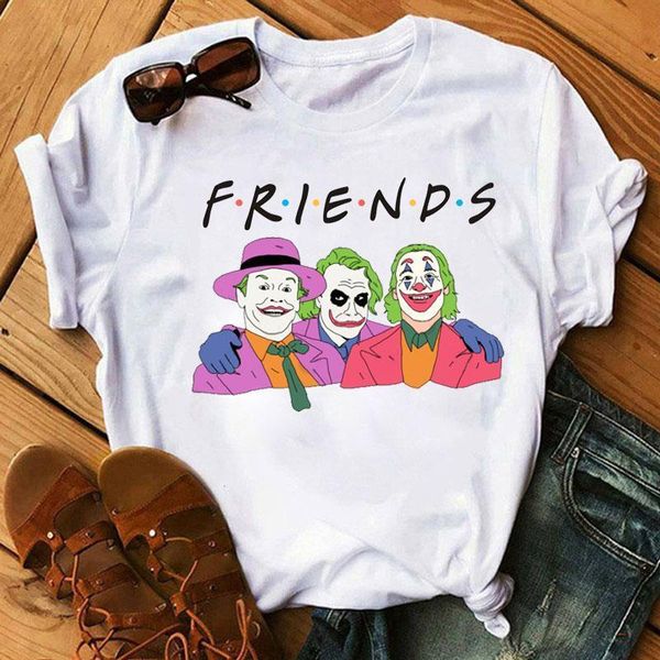 

friends tshirt fashion women funny cartoon t shirt casual loose harajuku ulzzang tee shirts graphic t-shirt femme, White