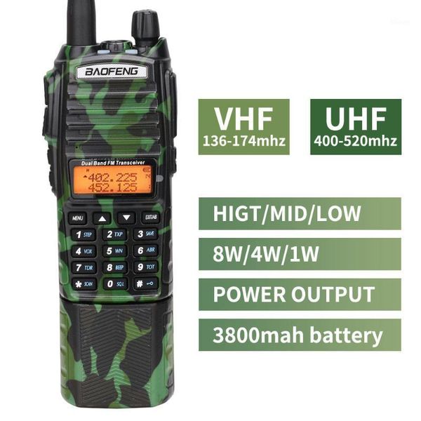 

walkie talkie baofeng uv-82 8wapowerful dual band 3800mah with dc connecto uv 82 uv82 for portable hunting 2 way radio1