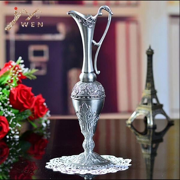 IMUWEN Nuovo arrivo di vendita caldo peltro metallo placcato vaso di fiori per la decorazione domestica Room Decor LJ201209