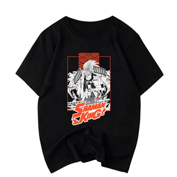 

shaman king design men's аннотация печать fun summer casual короткий рукав футболки плюс размер hip hop спорта толстовка с капюшоном hoodie