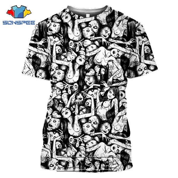

junji ito japanese horror aesthetic anime 3d print shirts hippie humor oversized men clothing