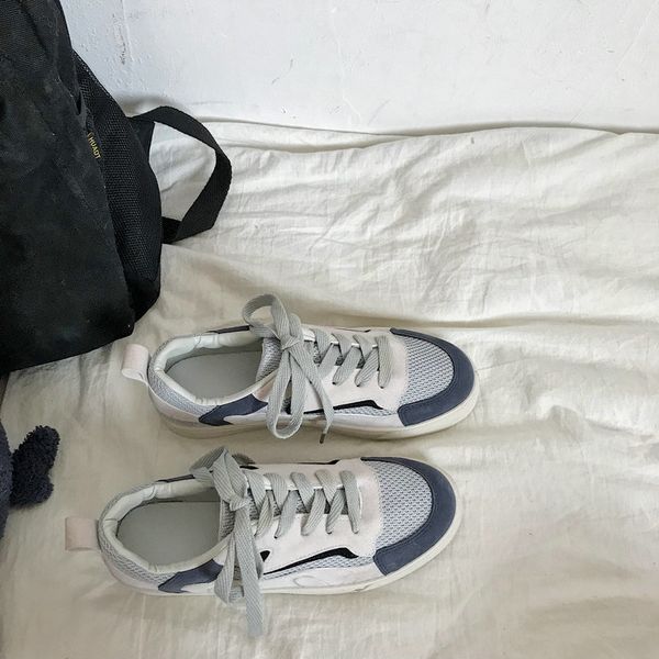 

casual summer spring women's vulcanized fashion canvas breathable flat sneakers air mesh shoes womens y200801, Black