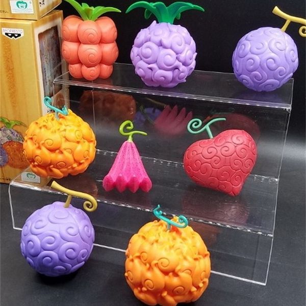 

new 6cm 4pcs/set one piece devil fruit cursed fruit collection action figure toys doll christmas gift with box y200421