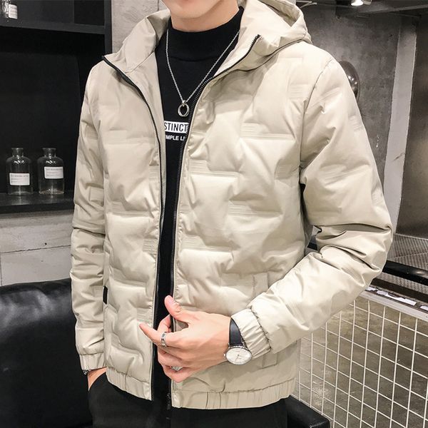 

2021 new winter thickened Korean young men's hooded grey duck down large et, Black