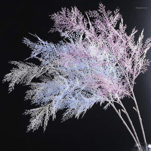 

decorative flowers & wreaths artificial rime flower pine smog tree branch plastic grass fake plant leaf garden home wedding ceiling decorati