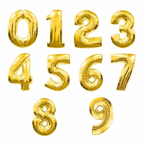 

inch digital foil balloons air helium 16/32/40 number balloon figures happy birthday party decorations kid toy baloon