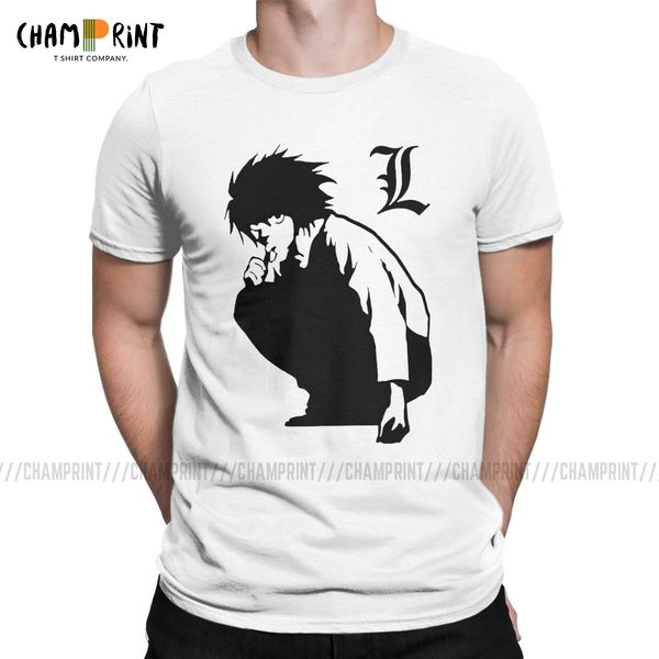 

sport funny l lawliet t-shirt men round collar 100% cotton t shirts death note anime short sleeve tee shirt printed clothing