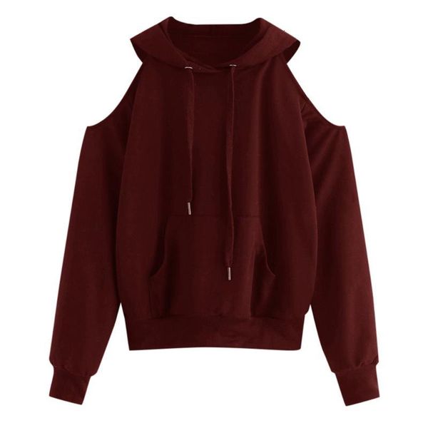 

women solid long sleeve casual off shoulder hooded sweatshirt pullover blouse hoodies cropped sweatshirt sudadera mujer #yl5, White;black