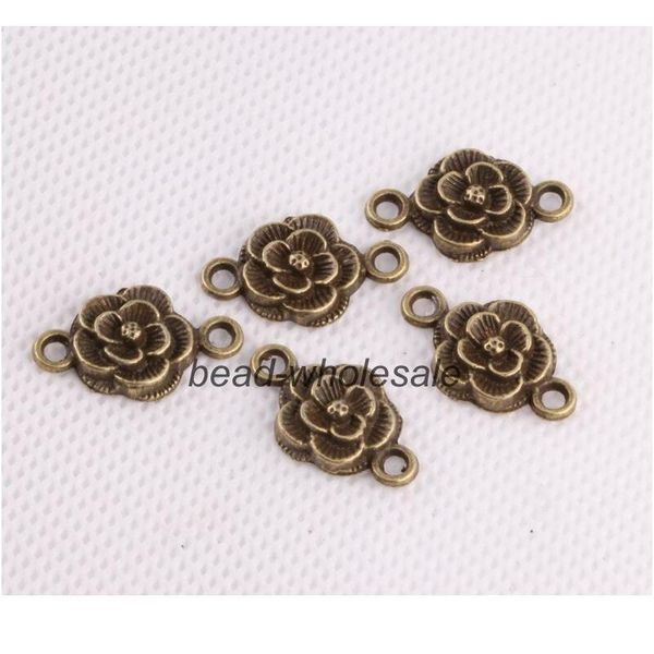 

30pcs/pack two hole daisy flower tibetan silver bracelet connector beads charms pendant for jewelry making necklace diy qyltll