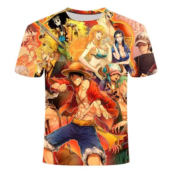 

summer one piece japanese anime luffy's brother men loose men homme 3d print shirts comics funny funny men clothing