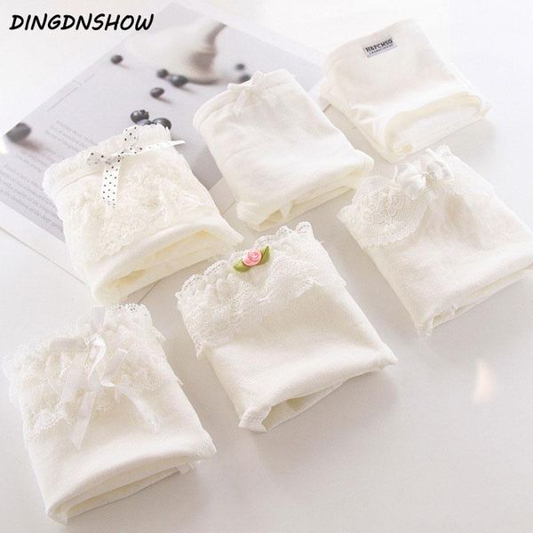 

dingdnshow] 2020 new arrival briefs women lace panties solid mid rise cotton intimated girls bow underwear1, Black;pink