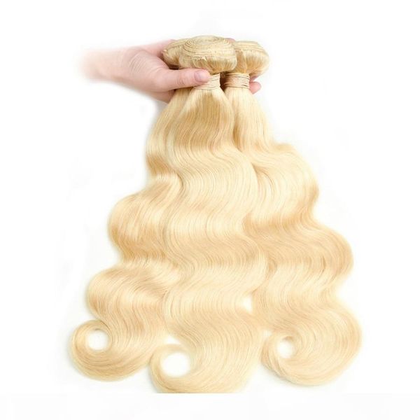 

new arrival 100% 9a blonde 613# russian brazilian virgin hair body wave human hair weaves 3 bundles 300g lot for head, Black;brown