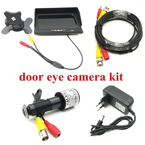 

home security cctv system kit 2mp imx307 door eye 1080p ahd peephole camera with 7 lnch ahd ips monitor dvr wired video recorder1