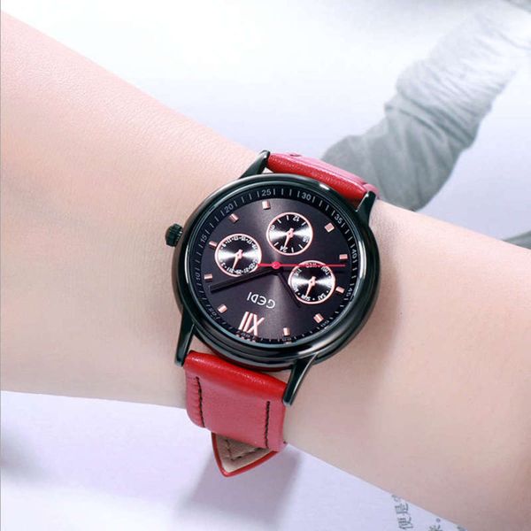 

fashion trend korea middle school gedi students college style lovers watch leisure belt simple men's watch women's watch korean ve, Slivery;brown