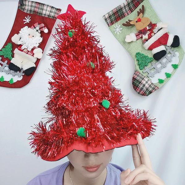 

блестящий зеленый красный серебро кисточкой рождество декор hat cap party для взрослых дети новогодние подарки фестиваль для вечеринок фото