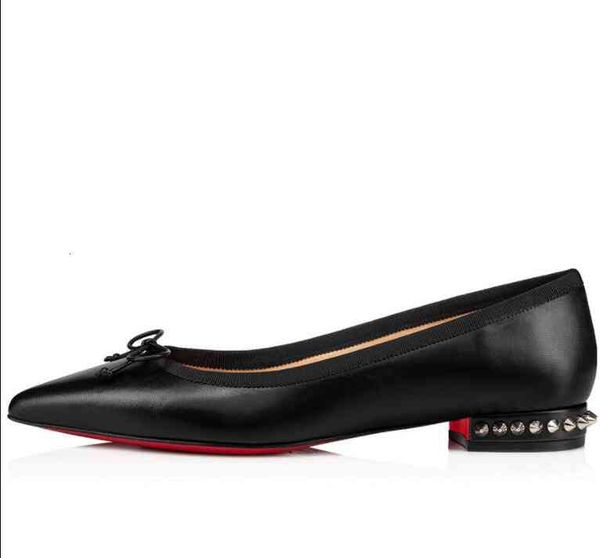 

women perfect nice shoes red bottom sneaker hall ballerinas flats famous lady pointed toe women's ballet comfortable walking flat eu35-, Black