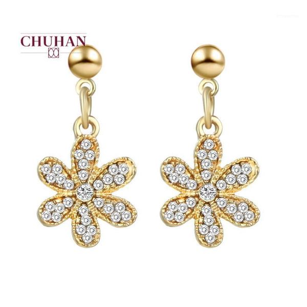 

chuhan korean fashion luxury crystal gold silvery dangle earrings for women wedding engagement elegant jewelry j861, Silver