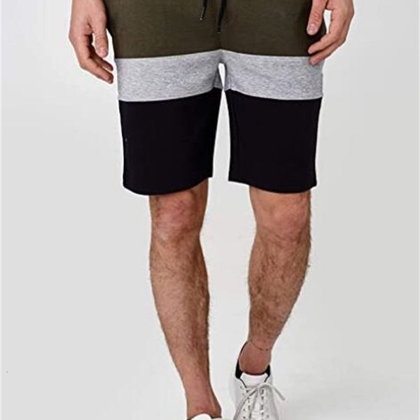 

2020 new men's casual pants summer loose sports fitness splicing shorts dk-6, White;black