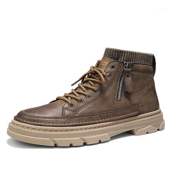 

cycling footwear fashion men's martin boots. youth large size high-warm sports winter waterproof travel boots1, Black