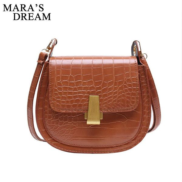 

mara's dream 2020 new solid color fashion handbags retro simple and versatile single shoulder messenger saddle bag