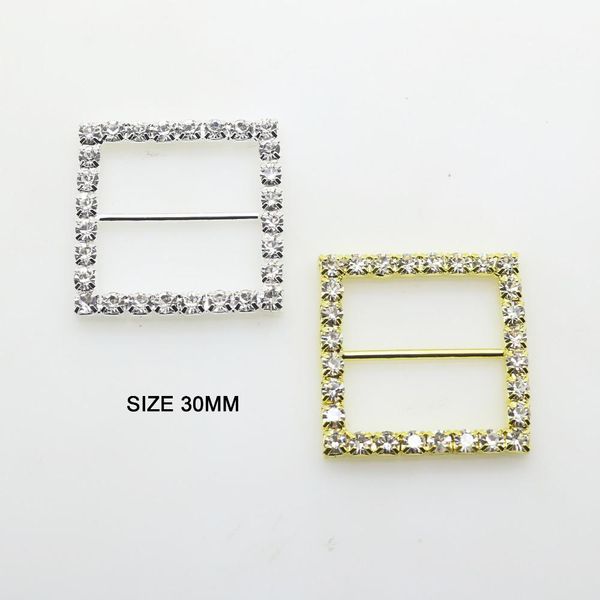 

zmasey красивые блестящие 10шт / много металла 30мм площади rhinestone пряжка ползунки кристалл ленты пряжки для украшения венчания wmtxva b, Black