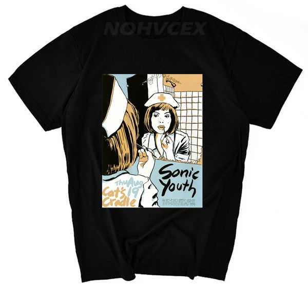 

summer sonic youth t-shirt for men women shirts rock red nurse noise tee shirts sport hooded sweatshirt hoodie