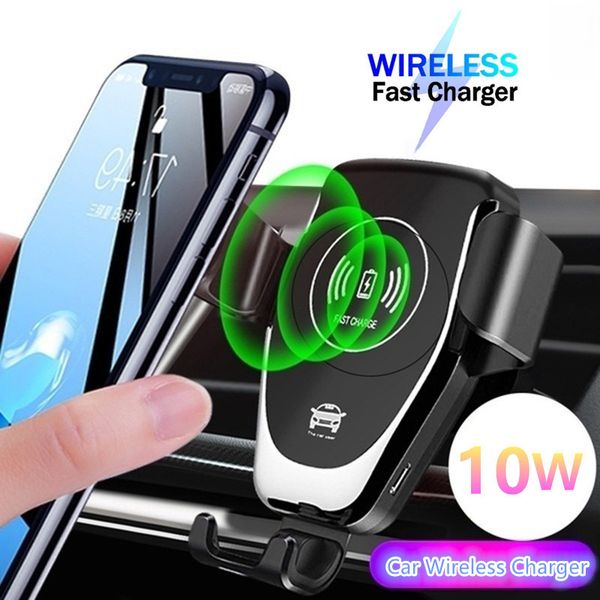 

wireless car for iphone 11 pro max samsung note 10 + 9 8 s10 s9 s8 plus 10w phone holder mount fast qi wirless charger