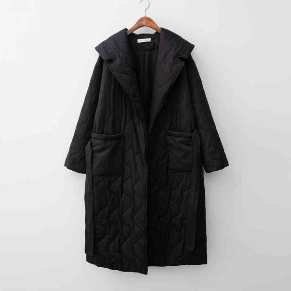 

women's wool & blends winter coat rhombus pattern casual sashes women parkas deep pockets tailored collar stylish outerwear vah8, Black