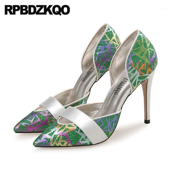 

pointed toe high heels ladies low shoes  42 pumps extreme 8cm 12 44 bling stiletto dress super glitter green big size ultra1, Black