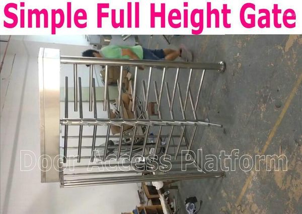 

fingerprint access control simple design full height gate stainless steel case turnstile, safety barrier controller kit1