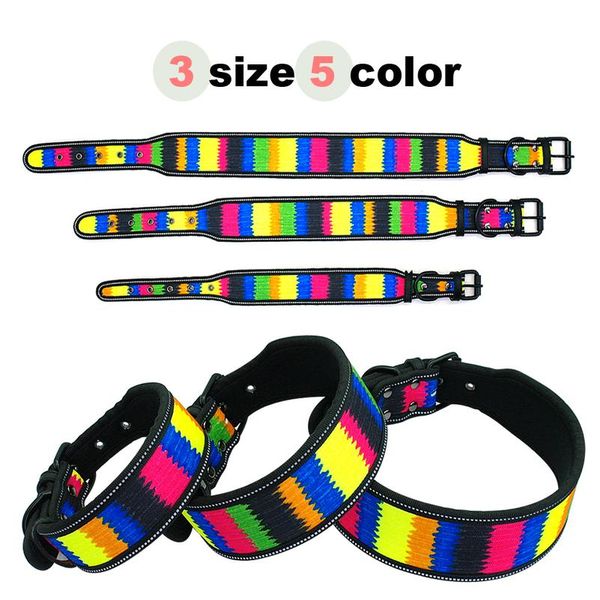 

reflective nylon dog collar adjustable pet collars for medium large dogs pitbull german shephe bbylyl