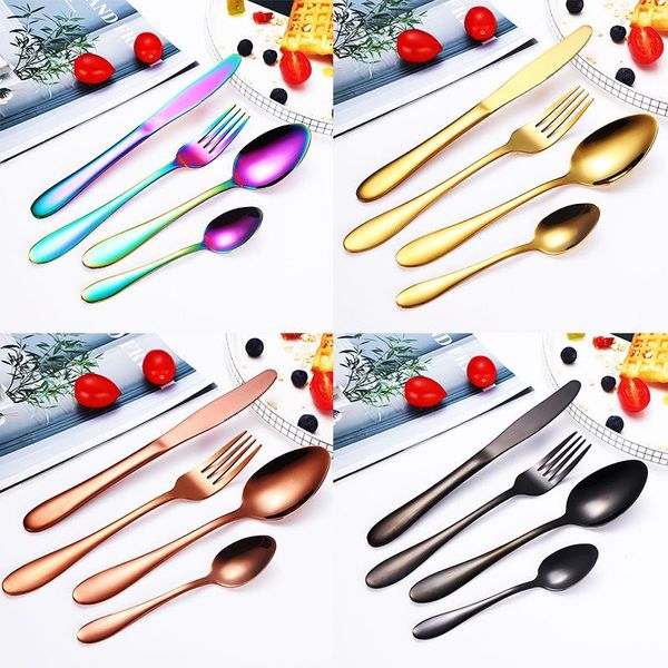 

16pcs silverware flatware restaurant stainless steel gold cutlery set