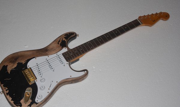 

old custom st electric guitar body alder pickup sss glod hardware