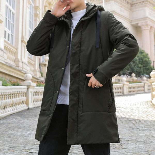 

parkas men winter jacket long thicken coat fleece warm cotton jaqueta masculina fur hooded outwear overcoat drop shipping k2371, Black