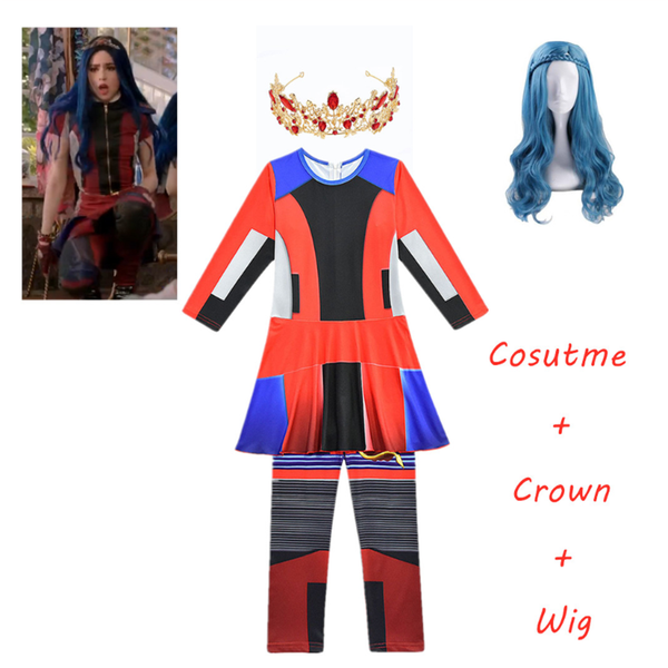 

anime costumes girls halloween descendants 3 evie costume child costume for kids girl costume birthday party evie cosplay jumpsuit girl wome, Black