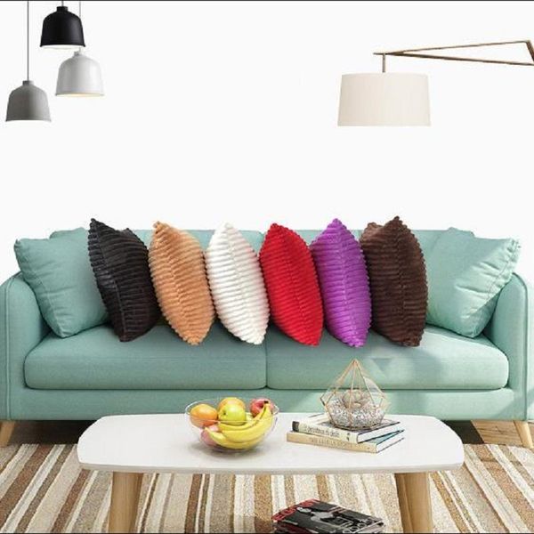 

cushion/decorative pillow soft plush cushion cover super-soft decor striped decorative covers cases pillowcase cushions for sofa