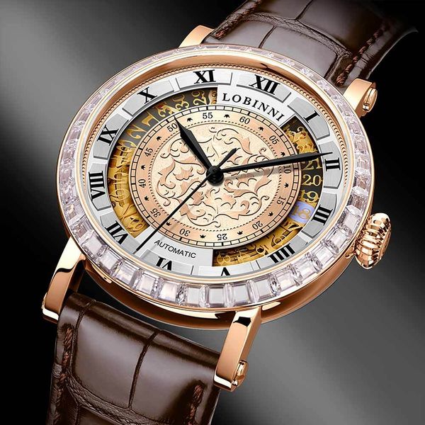 

switzerland luxury wristwatch clock vintage reloj mechanical watch original design relogios masculino waterproof relojes hombre 201113, Slivery;brown